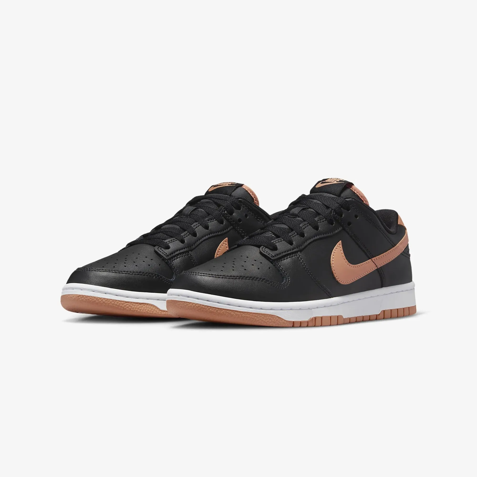 Nike | DUNK LOW RETRO  { BLACK/AMBER BROWN-BLACK-WHITE