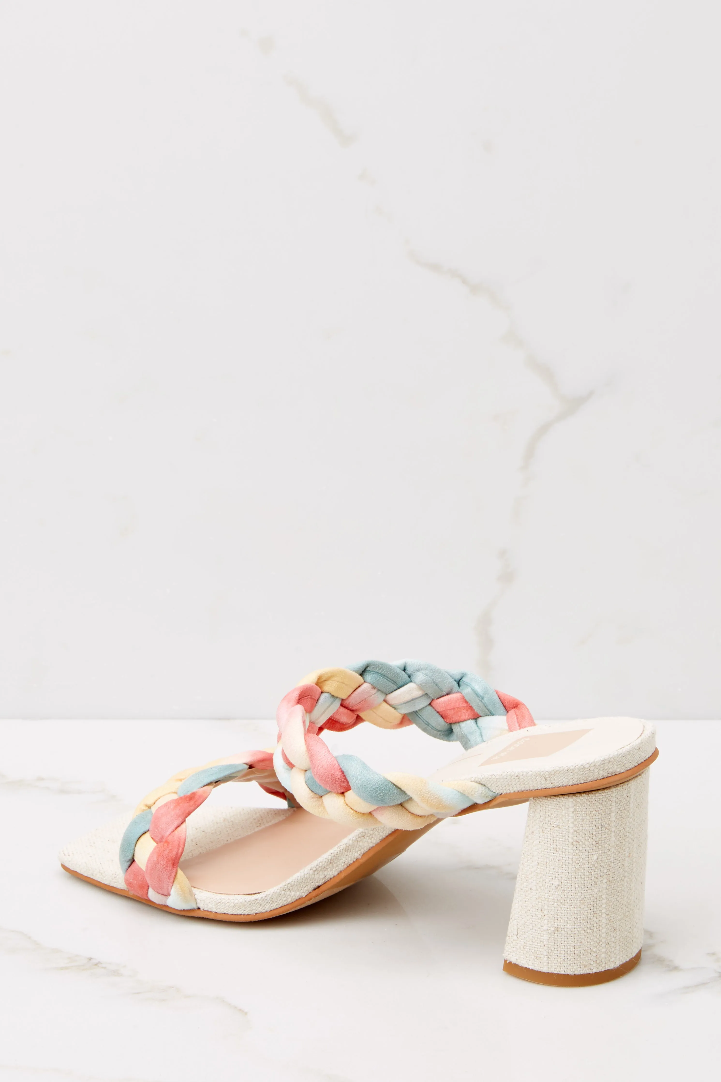 Paily Coral Multi Stella Suede Heels