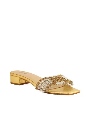 Party Wear Slip On I29269-Golden