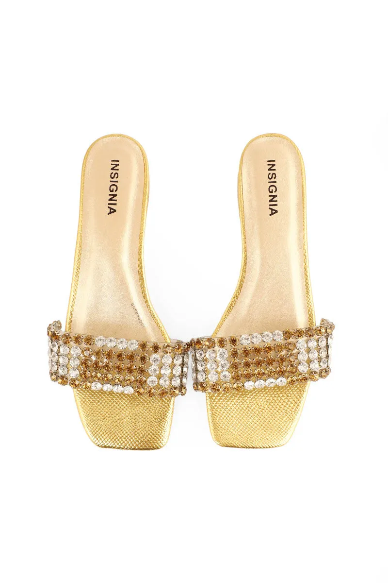 Party Wear Slip On I29269-Golden