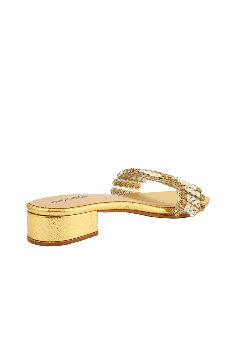 Party Wear Slip On I29269-Golden