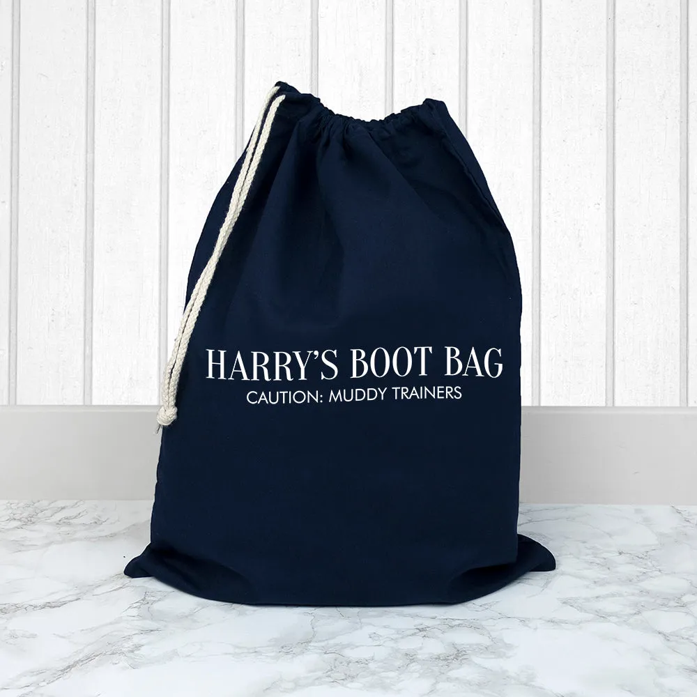 Personalised Navy Boot Bag