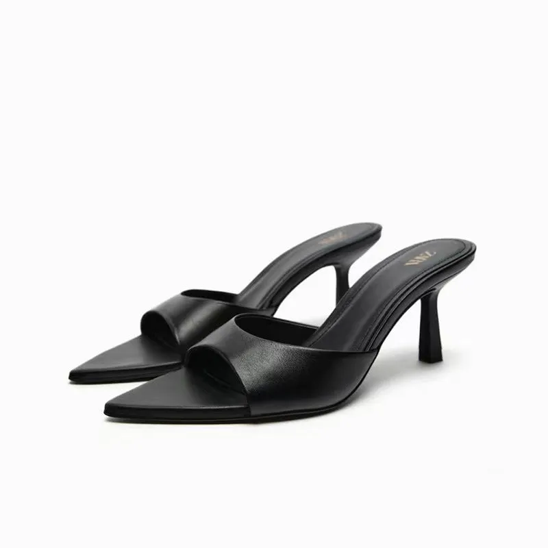 Pre Order:  Pointed Open Toe Slim Heels Sandals