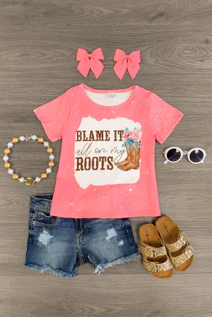 "Blame It All On My Boots" Pink Top