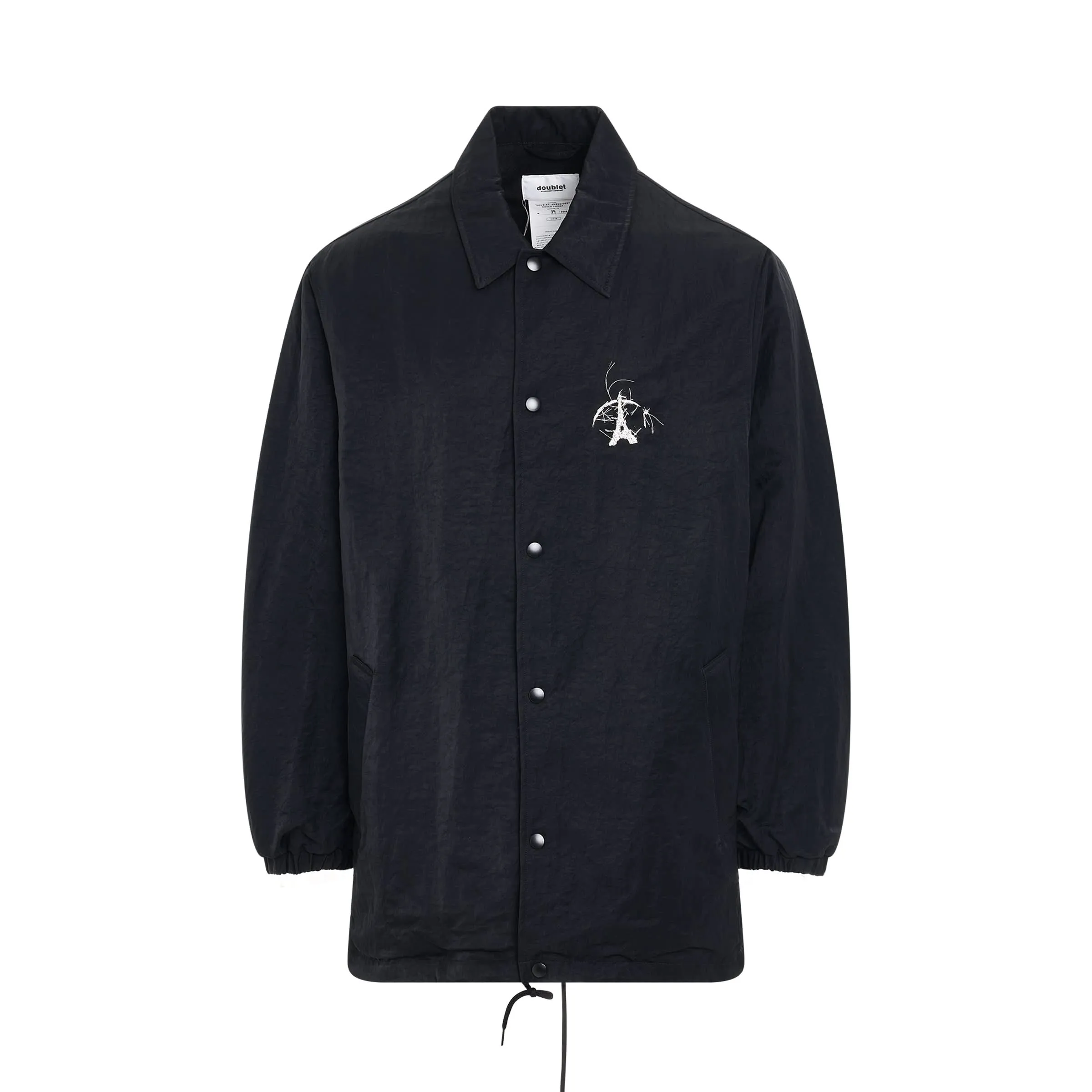 "DOUBLAND" Embroidery Coach Jacket in Black