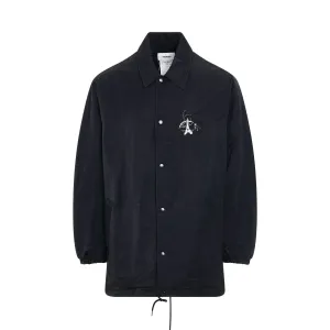 "DOUBLAND" Embroidery Coach Jacket in Black