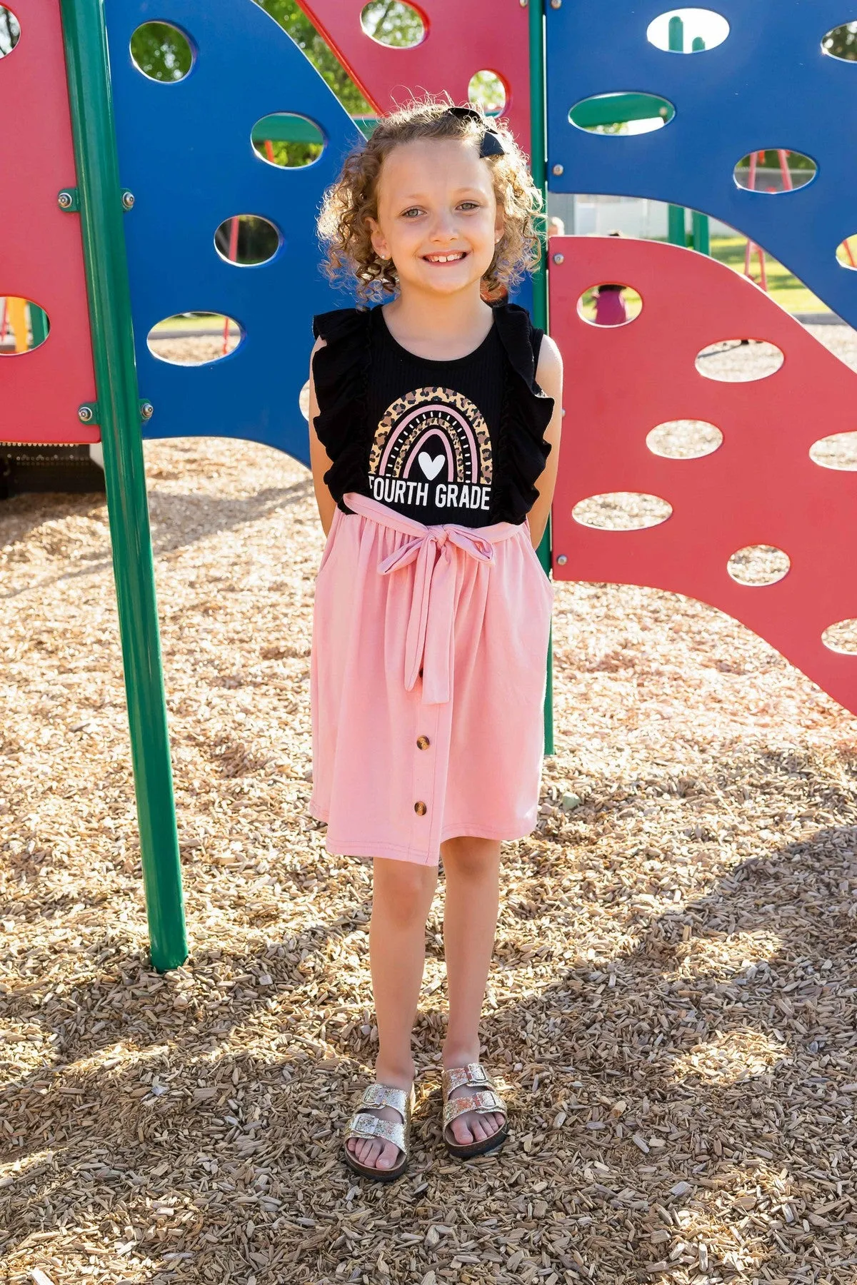 "Pre-K - 4th Grade" Black & Pink Dress