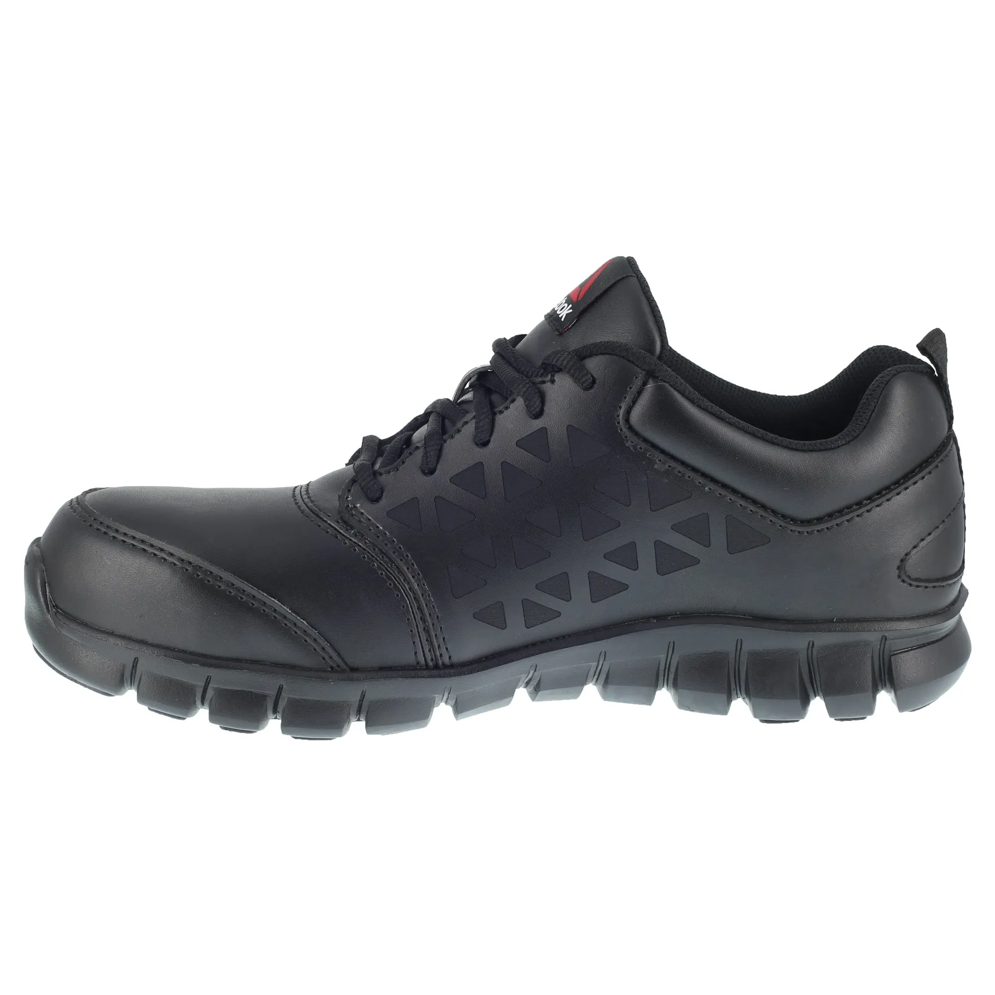 Reebok Womens Black Leather Work Shoes Sublite Oxford