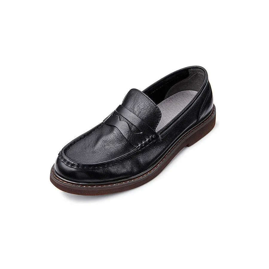 RetroLux Cowhide Slip-On Moccasin Shoes