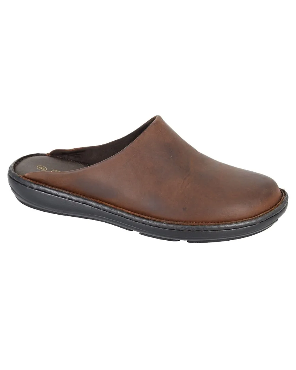 Roamers Mens Brown Leather Stitchdown Clogs