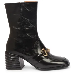 Saint Ambrosia Black Distressed Leather High Ankle Boots