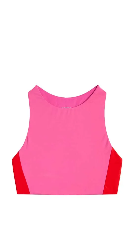 Sanitas Colorblock Top: Fuchsia w. Hot Red/Navy - FINAL SALE