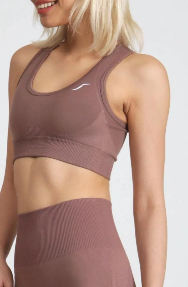 Seamless Sports Bra  - Nude Brown