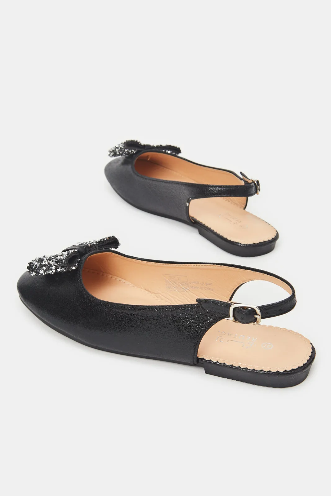 Senior Girls Black Bow Mule