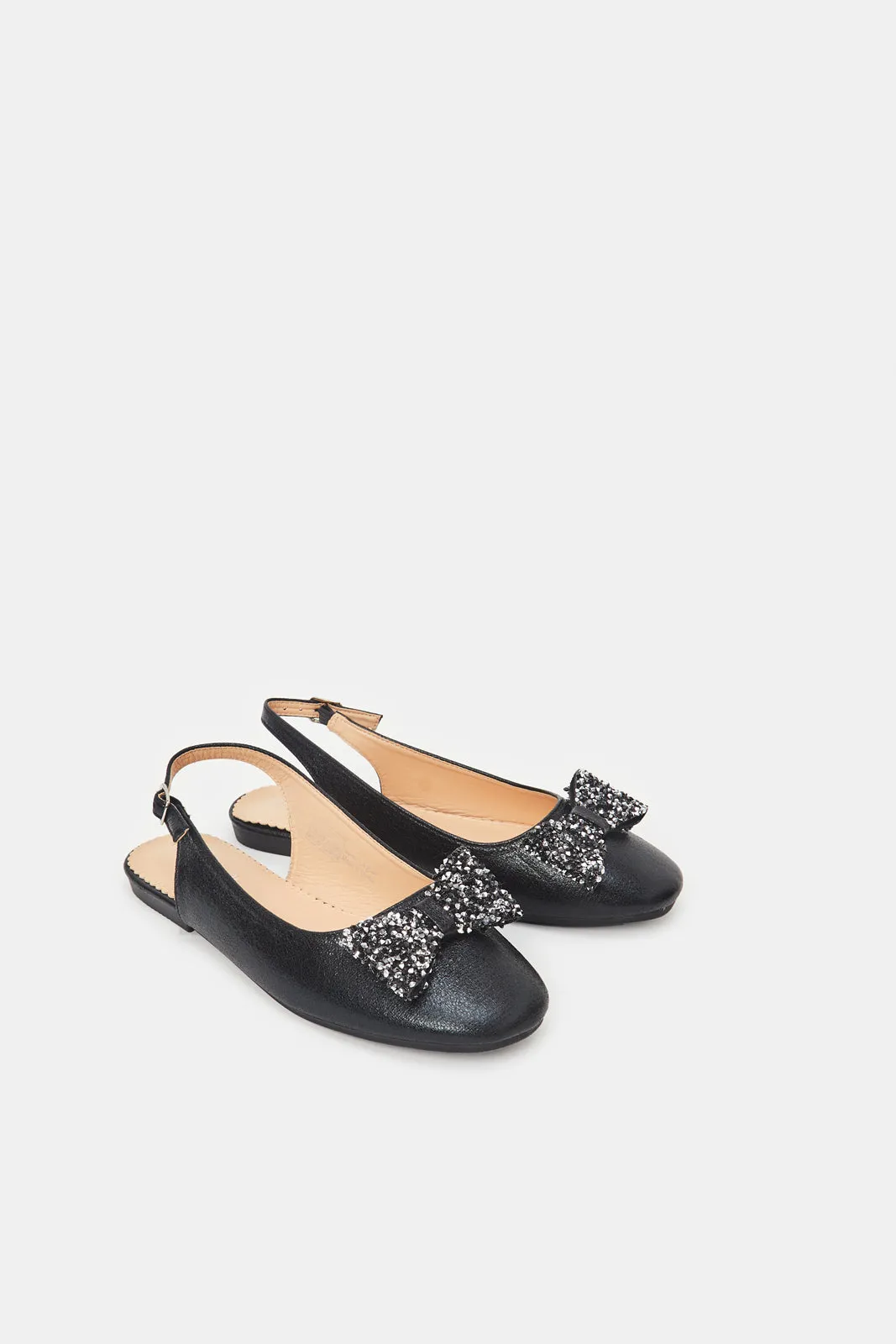 Senior Girls Black Bow Mule