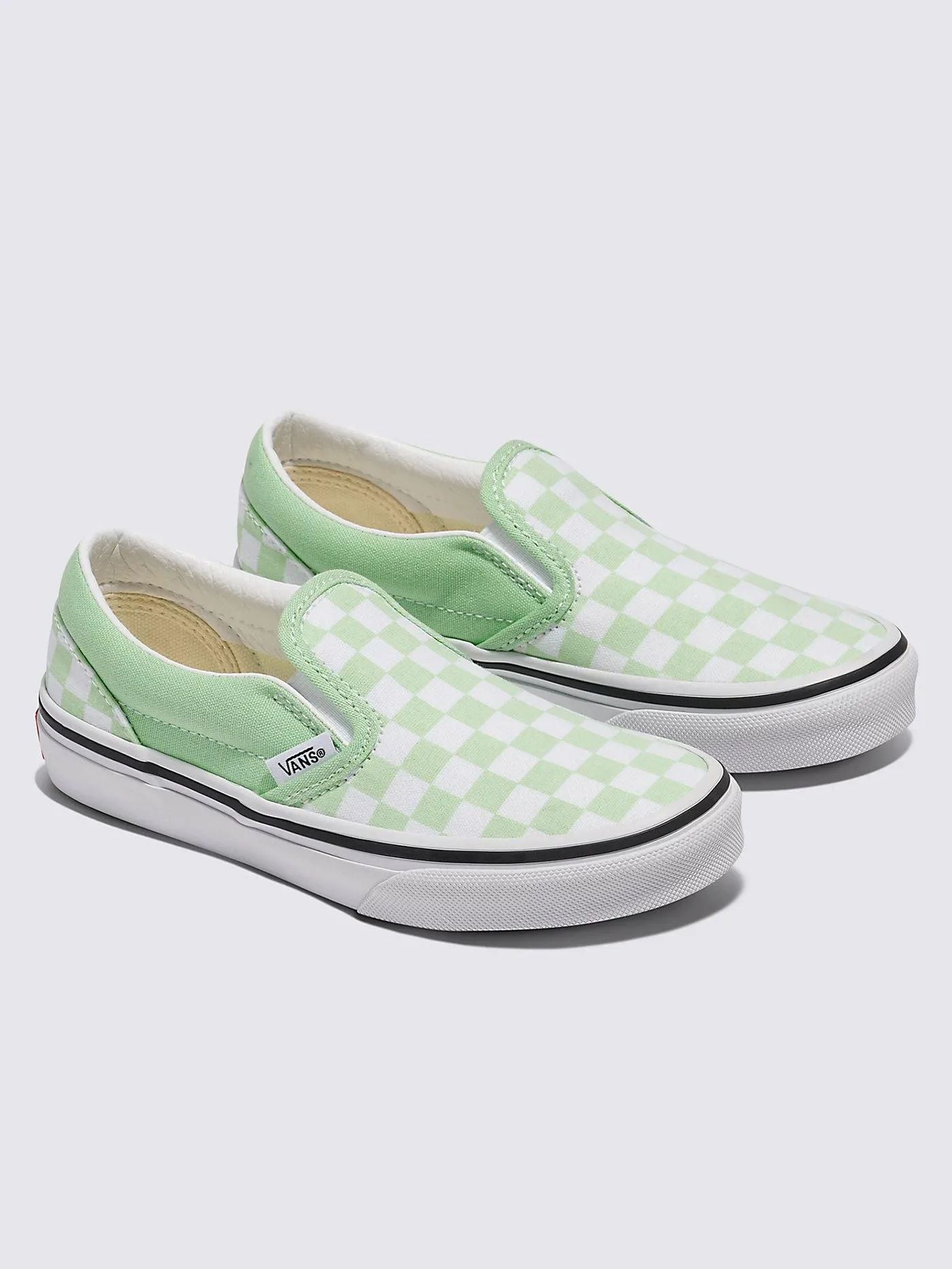 Slip-On Color Theory Checkerboard Pistachio Green Shoes (Kids)