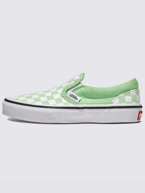 Slip-On Color Theory Checkerboard Pistachio Green Shoes (Kids)