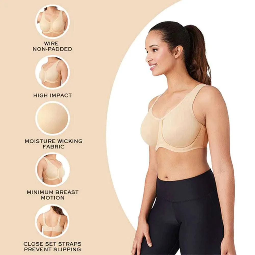 Sport Non Padded Wired Full Coverage Full Support High Intensity Sports  Bra - Beige