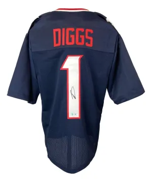 Stefon Diggs Houston Signed Navy Blue Football Jersey BAS