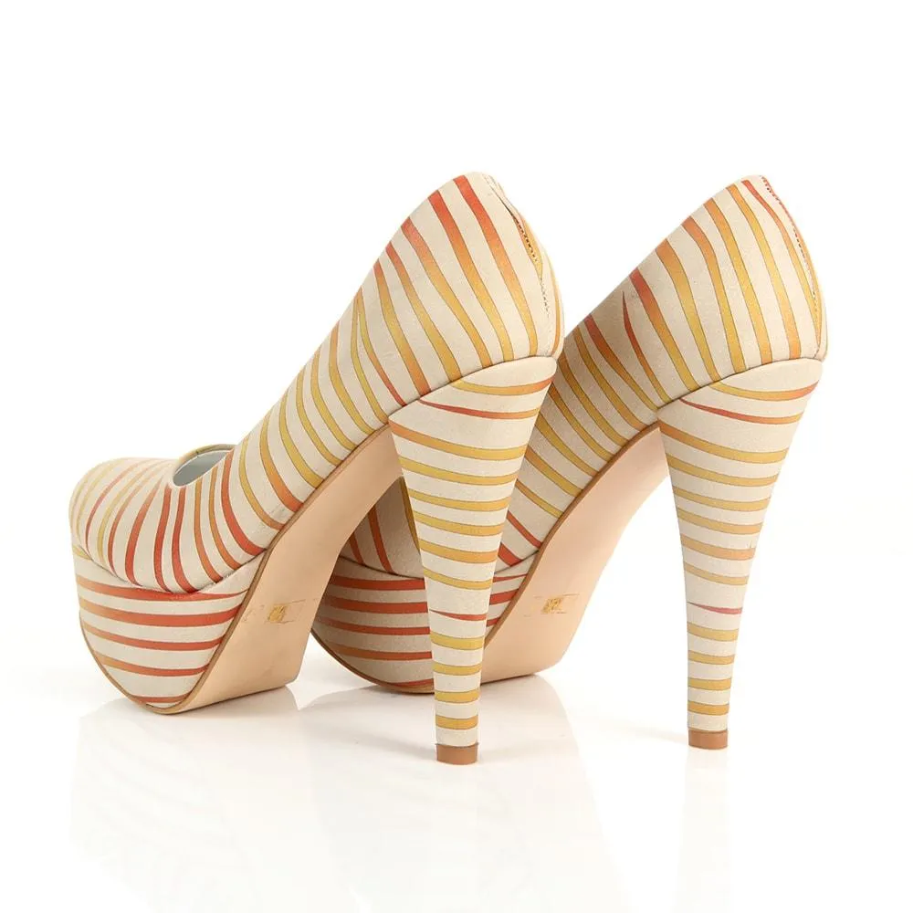 Striped Heel Shoes PLT2035