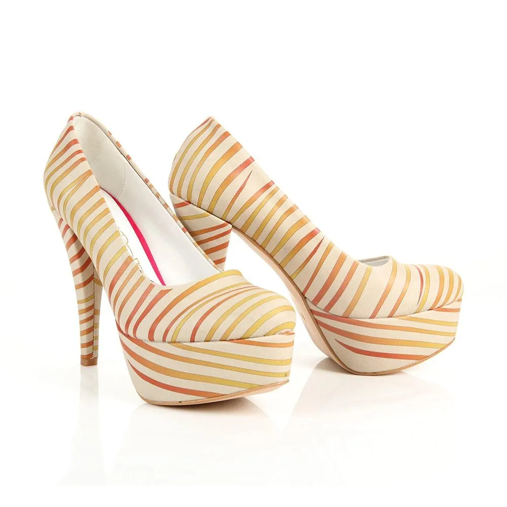 Striped Heel Shoes PLT2035