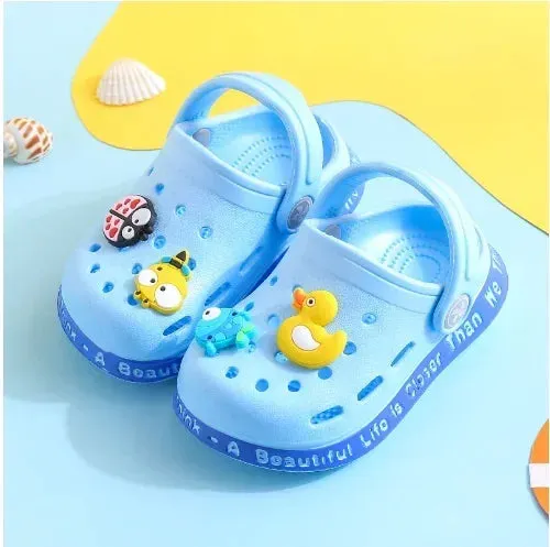 Summer Kids Sandals Children Hole Shoes Slippers Soft Non-slip Cartoon DIY Design Beach Sandy Slipper Shoe for Boys Girls