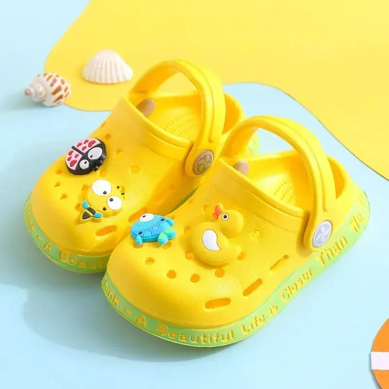 Summer Kids Sandals Children Hole Shoes Slippers Soft Non-slip Cartoon DIY Design Beach Sandy Slipper Shoe for Boys Girls