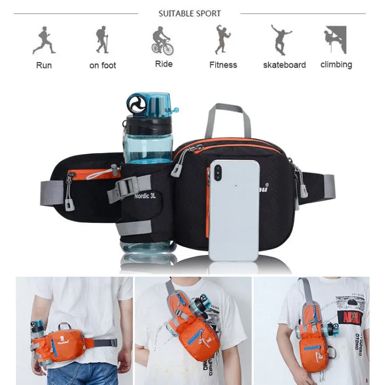 Tanluhu FK389 Outdoor Sports Waist Bag Multi-Purpose Running Water Bottle Bag Riding Carrying Case, Size: 2L(Black)