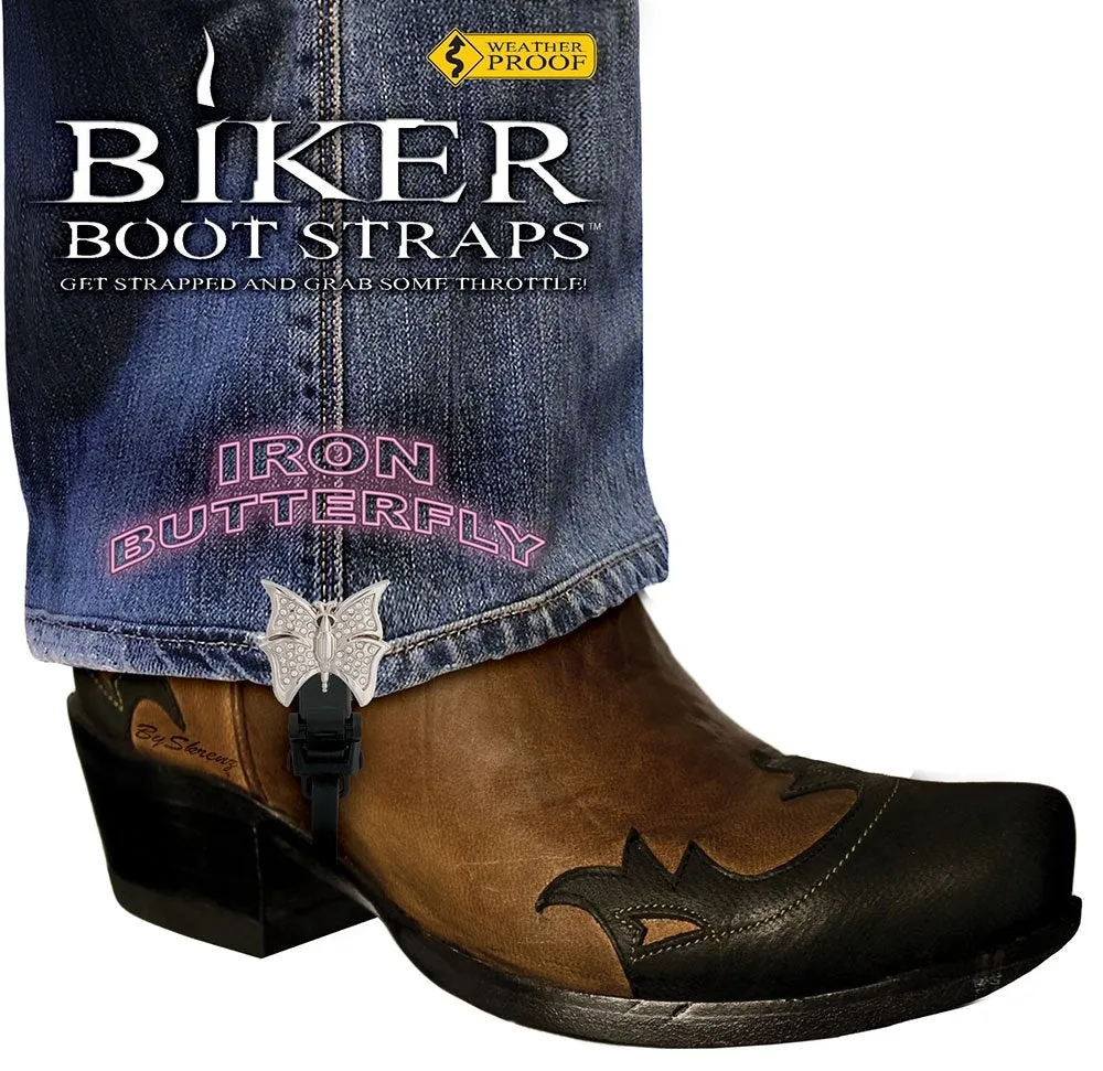 Weather Proof- Boot Straps- Iron Butterfly- 4 Inch - BBS/IB4