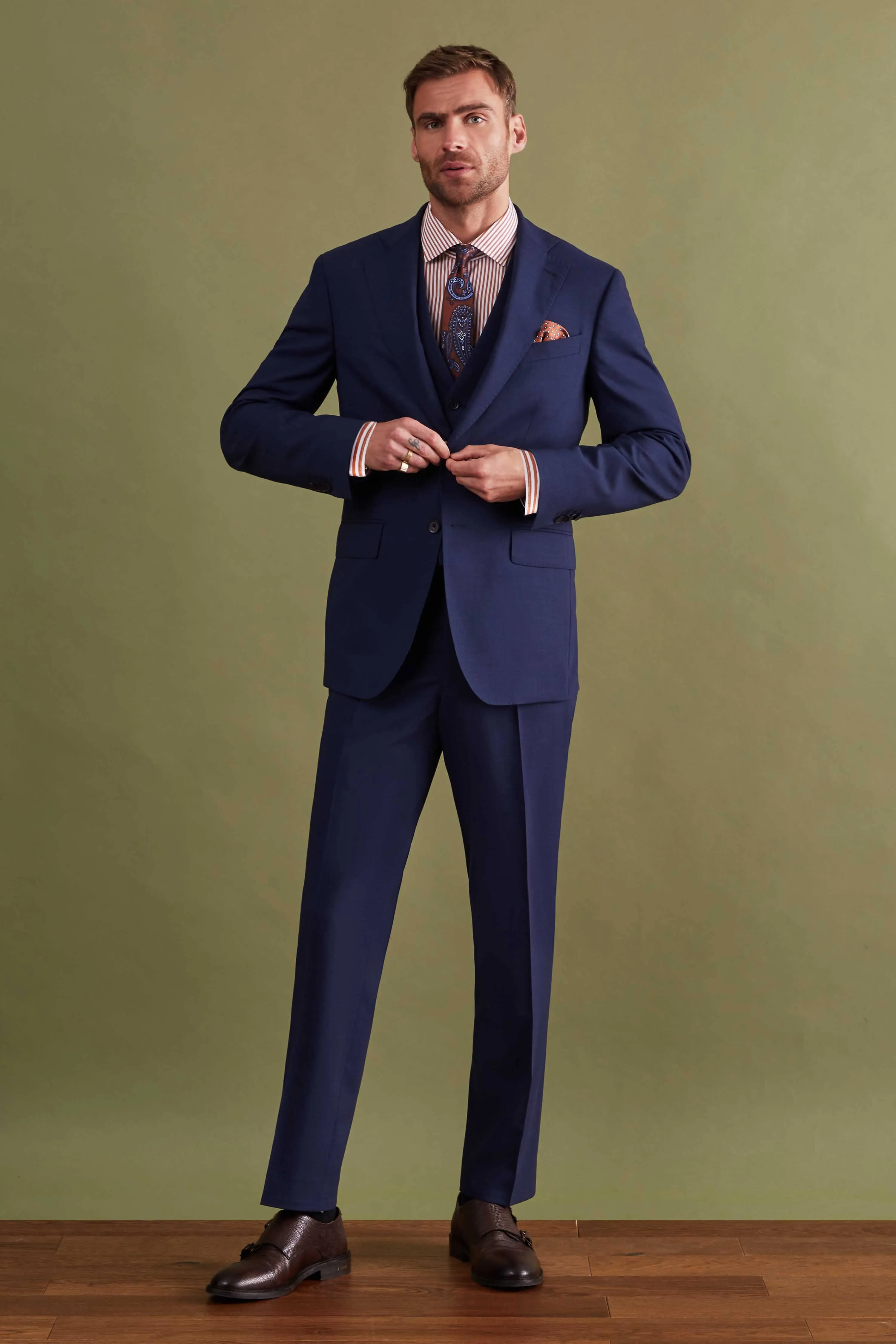 Wilder Tailored Fit Navy Wool Suit - ARCHIVE