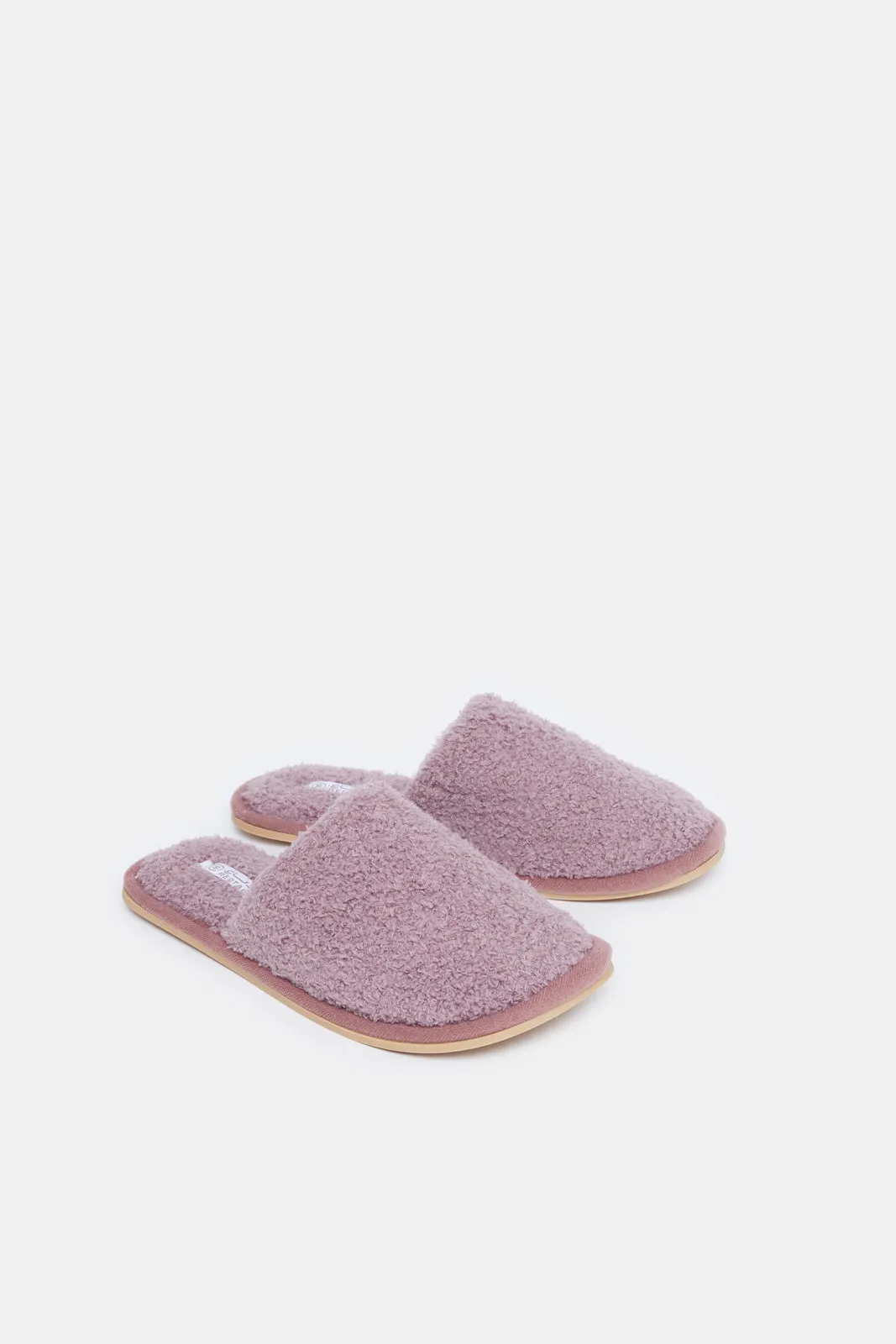 Women Pink Textured Sherpa Slipper