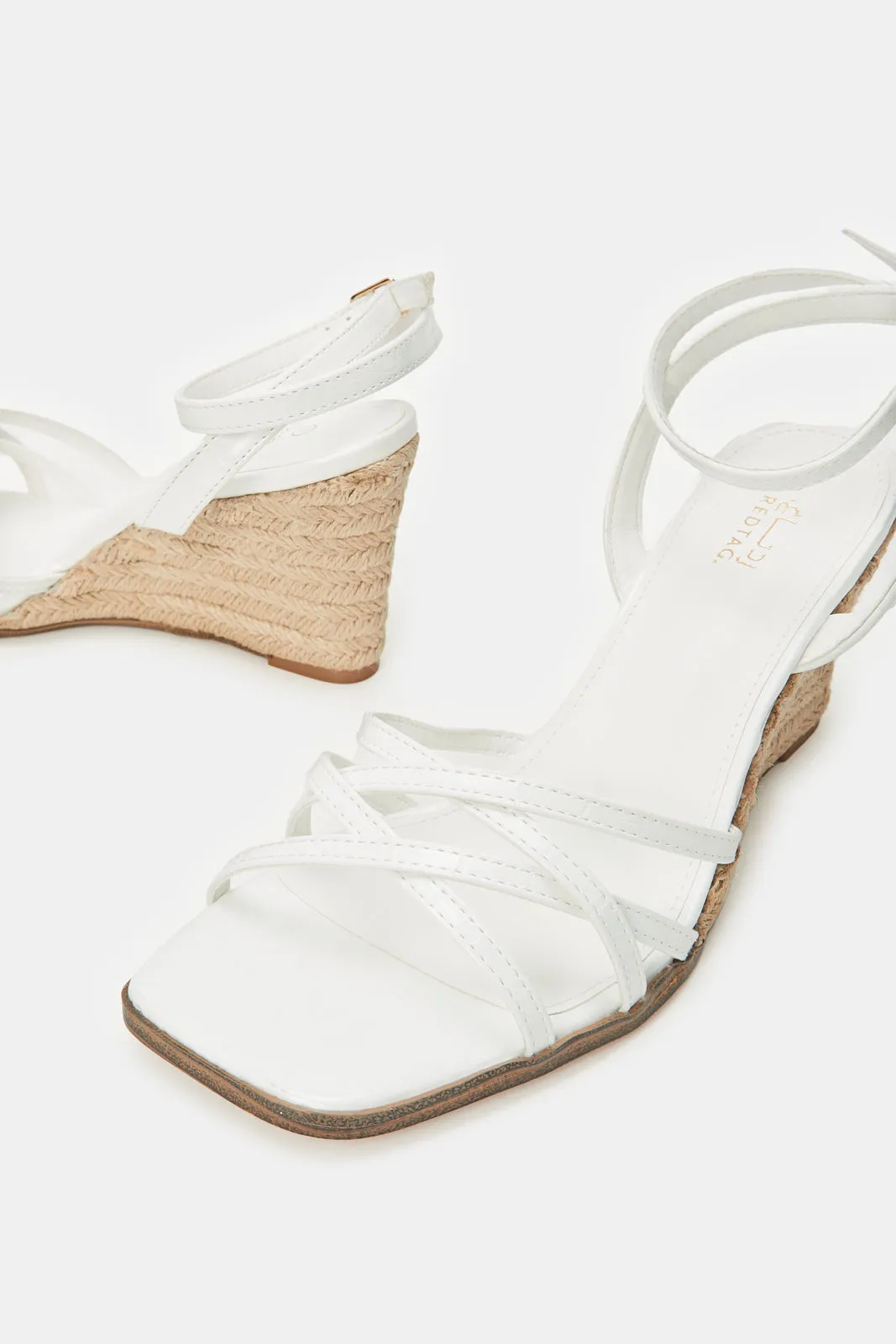 Women White Patent Wedge Sandal