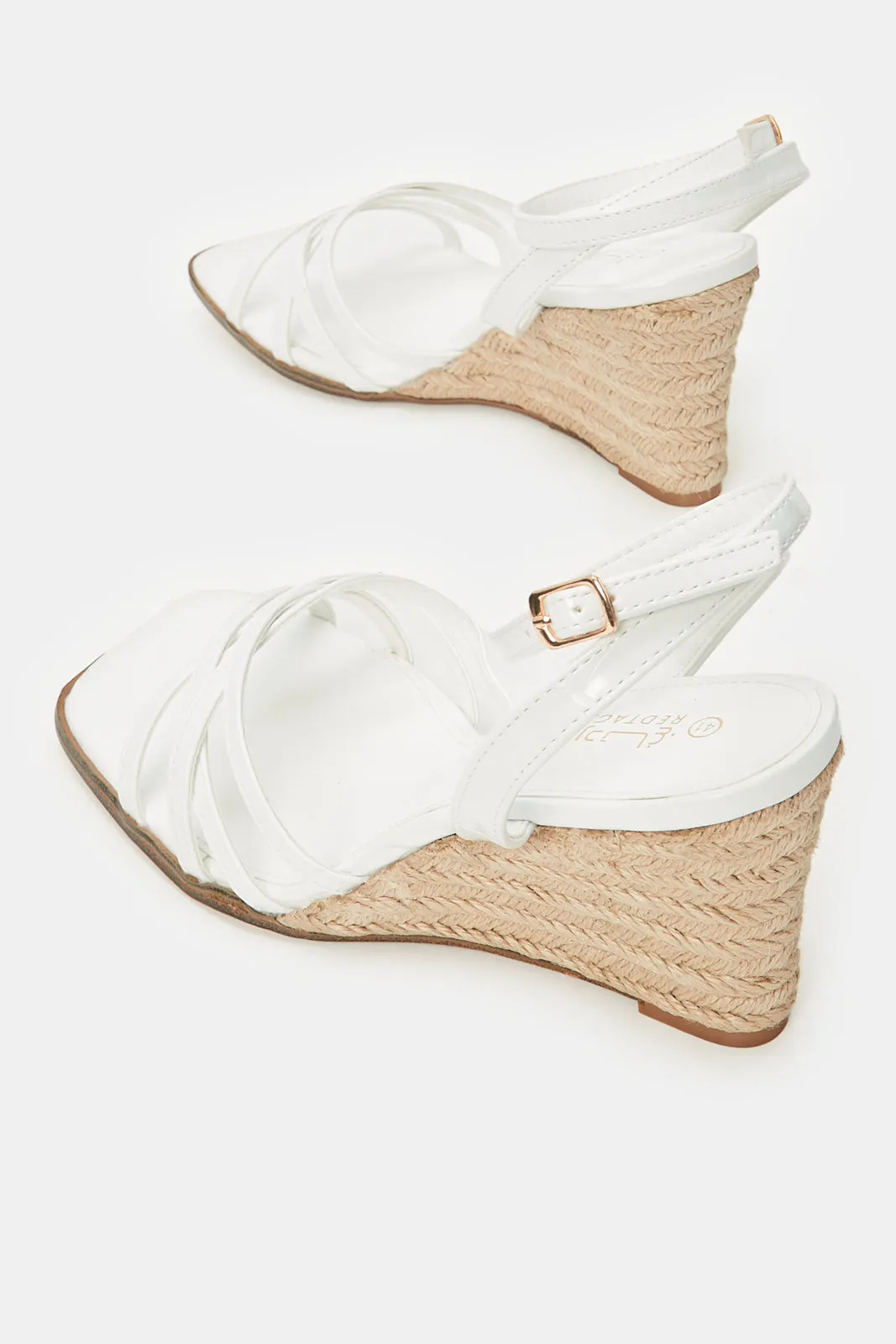 Women White Patent Wedge Sandal