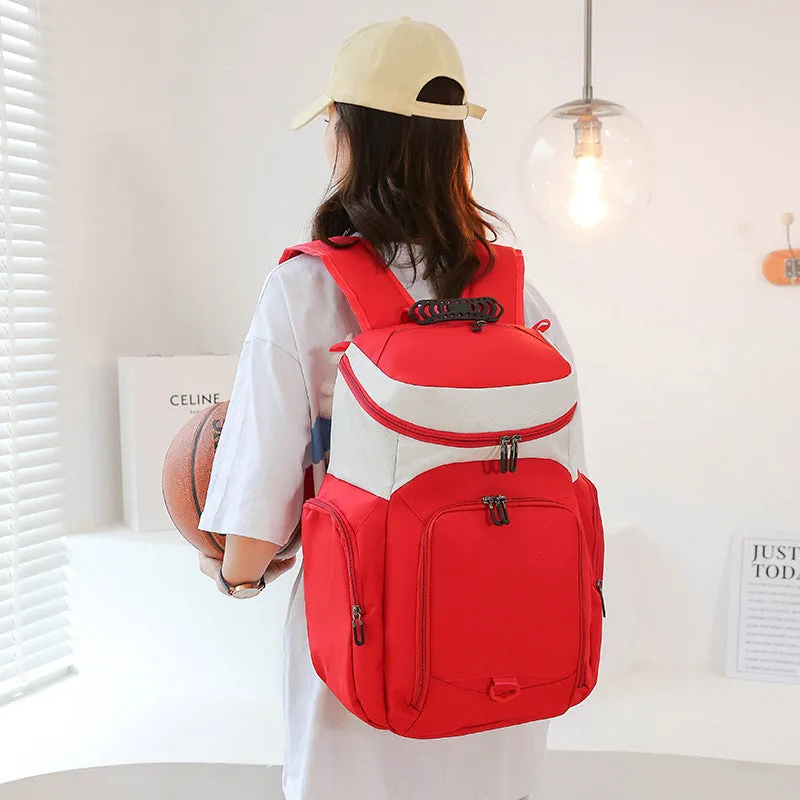 XIANGTUIBAO Cross-Border New Arrival Basketball Bag Customized Logo Contrast Color Backpack Men's and Women's Same Outdoor Bag Basketball Training Backpack