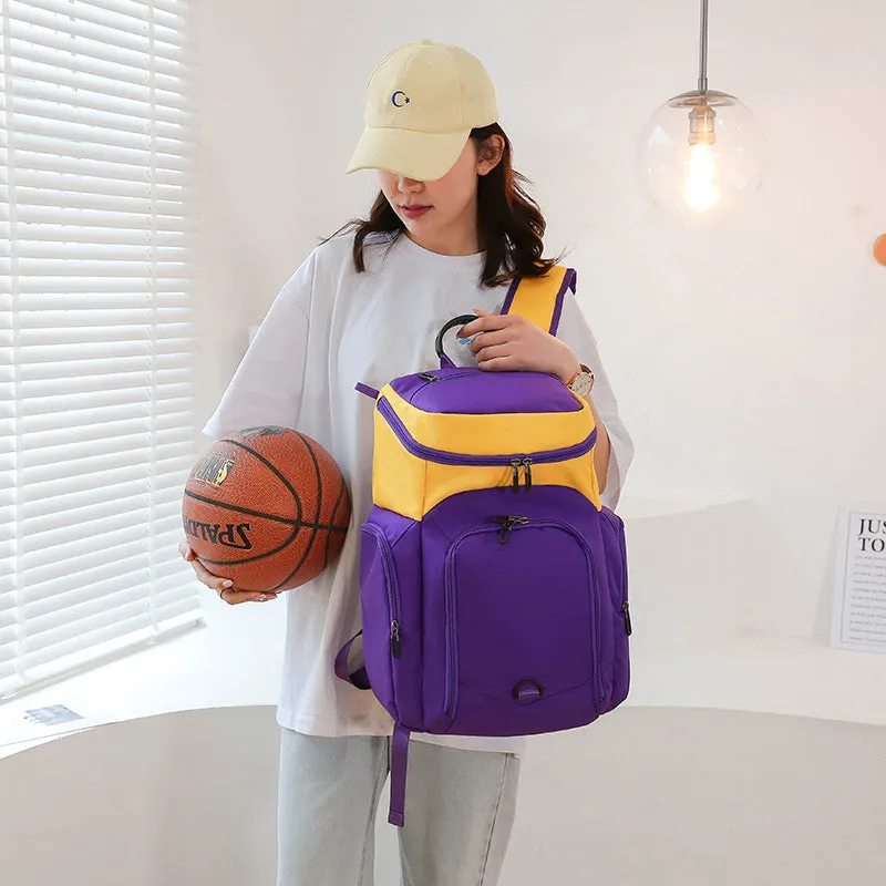 XIANGTUIBAO Cross-Border New Arrival Basketball Bag Customized Logo Contrast Color Backpack Men's and Women's Same Outdoor Bag Basketball Training Backpack